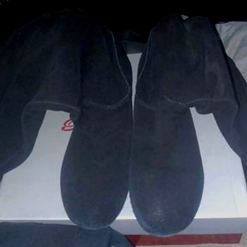 Steve Madden Tianna Black Suede Slouchy Flat Boots